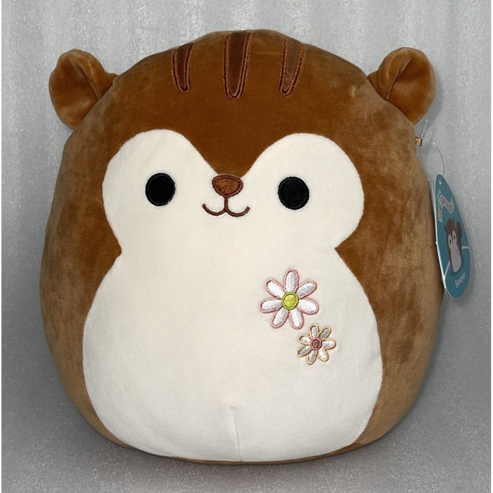 Squishmallows 11" Sawyer the Squirrel w/ Daisy Flowers Plush #90-5 New with Tags